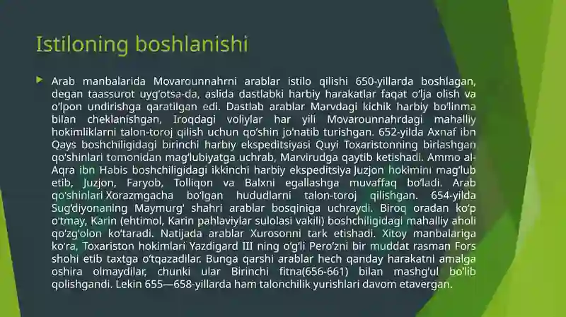 Markaziy Osiyoga arablar bosqini 3