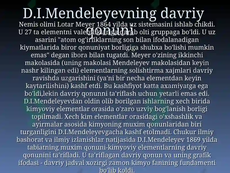 Atomlarning davriy va davriy bo'lmagan xossalari 3