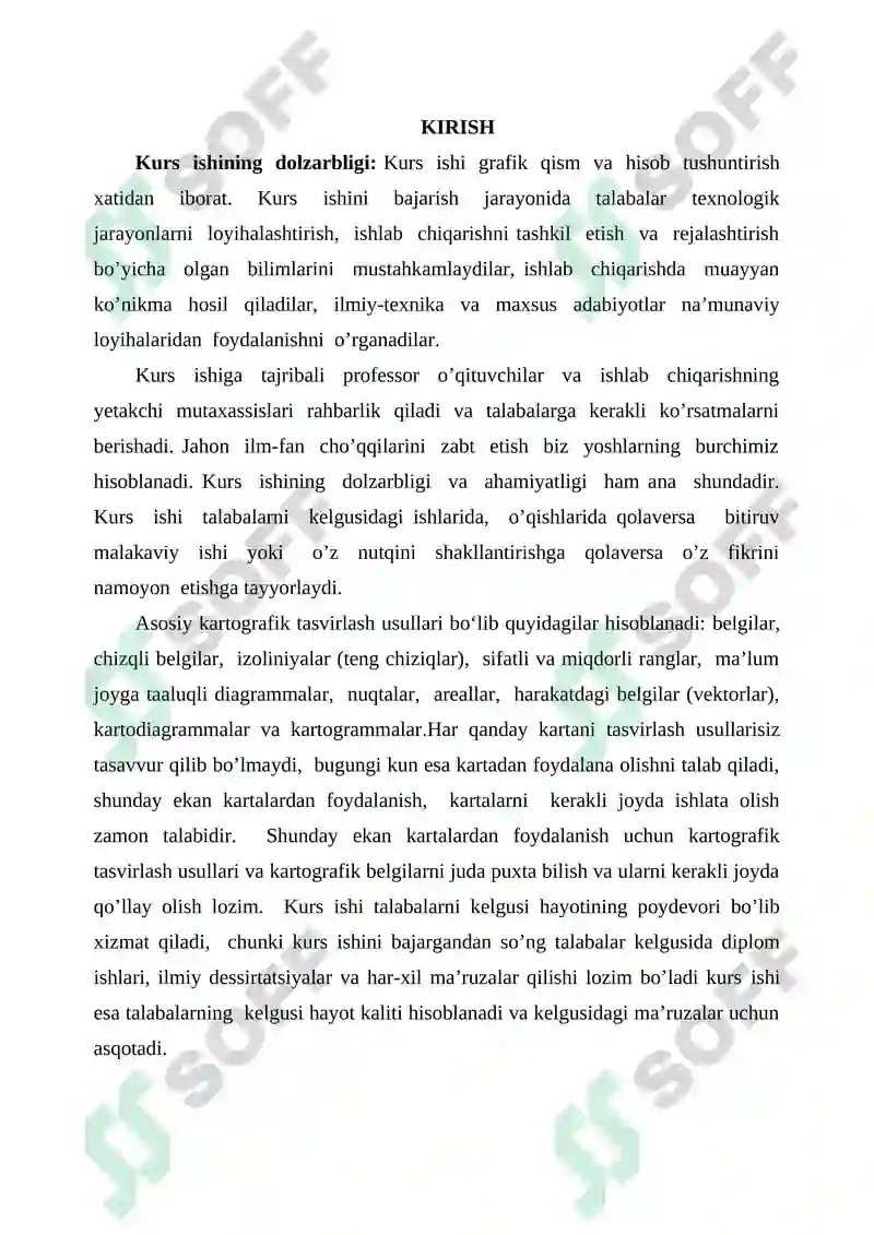 Geodeziya, kartografiya, geografiya KARTOGRAFIK TASVIRLASH USULLARI VA ULARNING QO‘LLANILISHI 3
