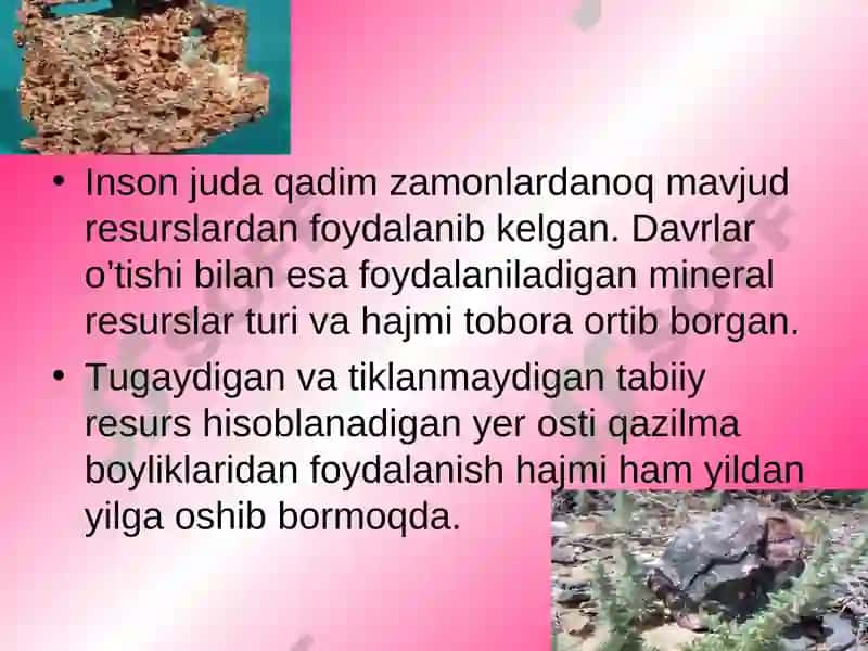 Mineral Resurslar va ularning foydali qazilmalari 3