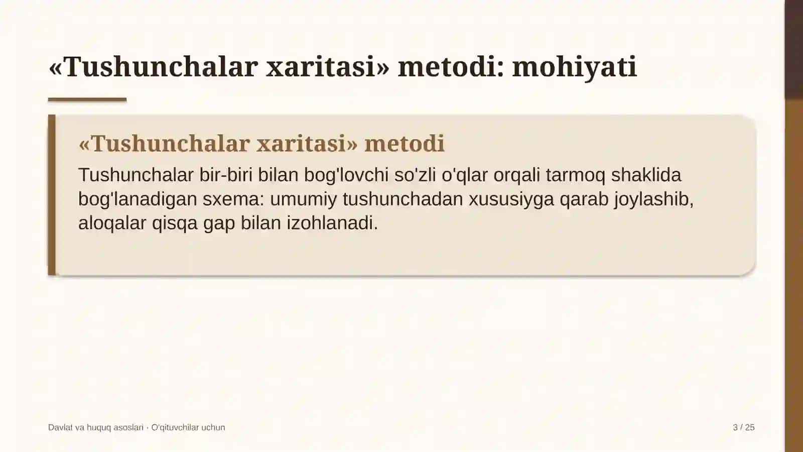 davlat va huquq asoslari darslarida tushunchalar xaritasi metodidan foydalanish 7702 3