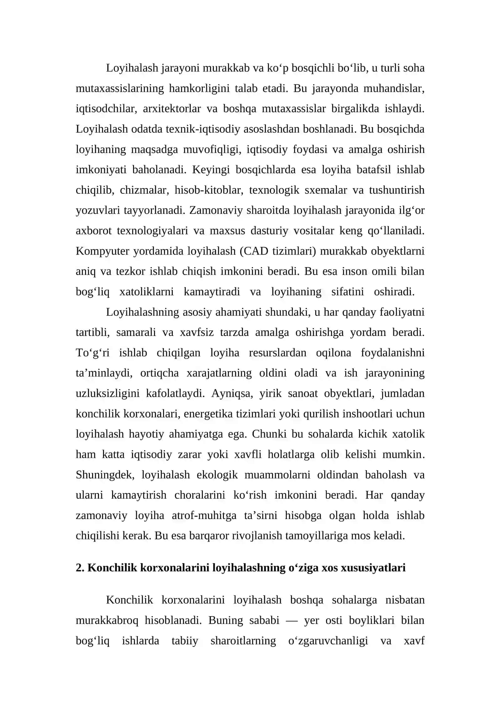 LOYIHALASH HAQIDA UMUMIY MA’LUMOTLAR 3