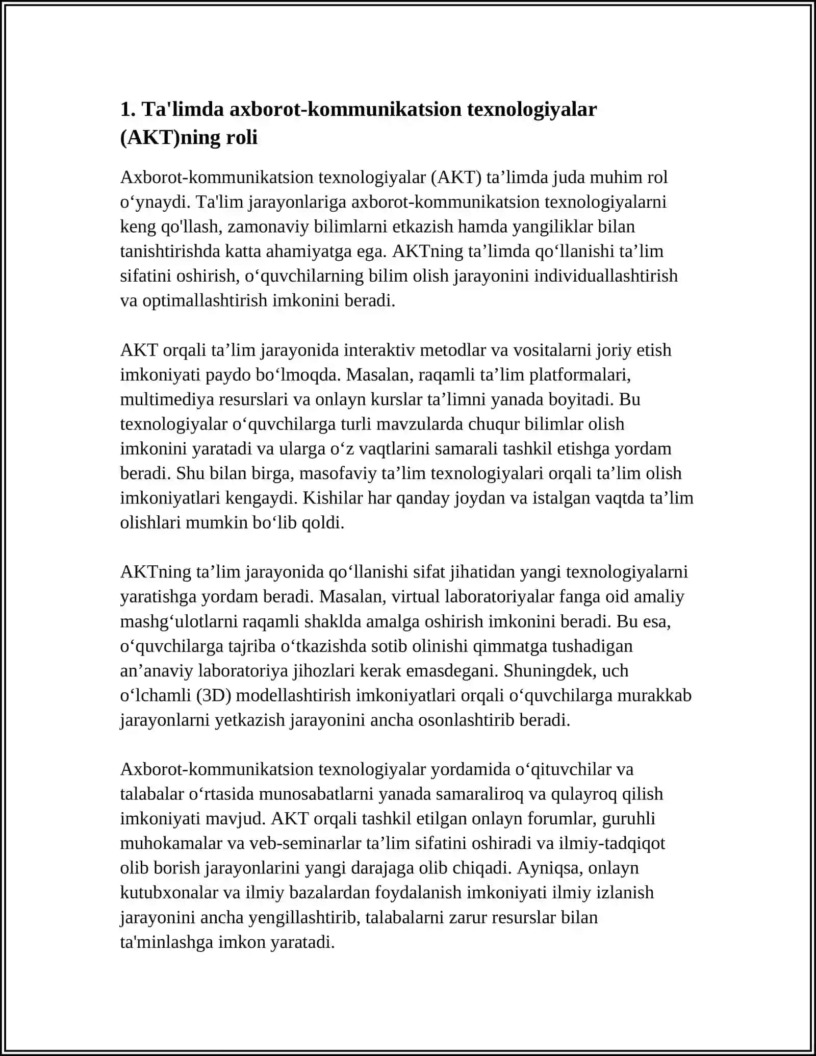 AXBOROT KOMMUNIKATSION TEXNOLOGIYALARNING SOHALAR BILAN ALOQADORLIGI 3