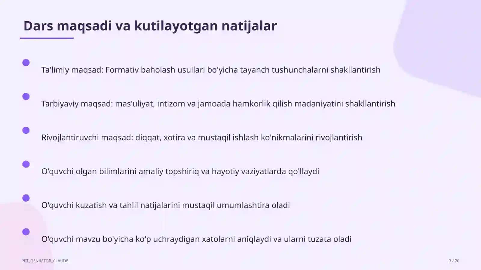 Formativ baholash usullari 3