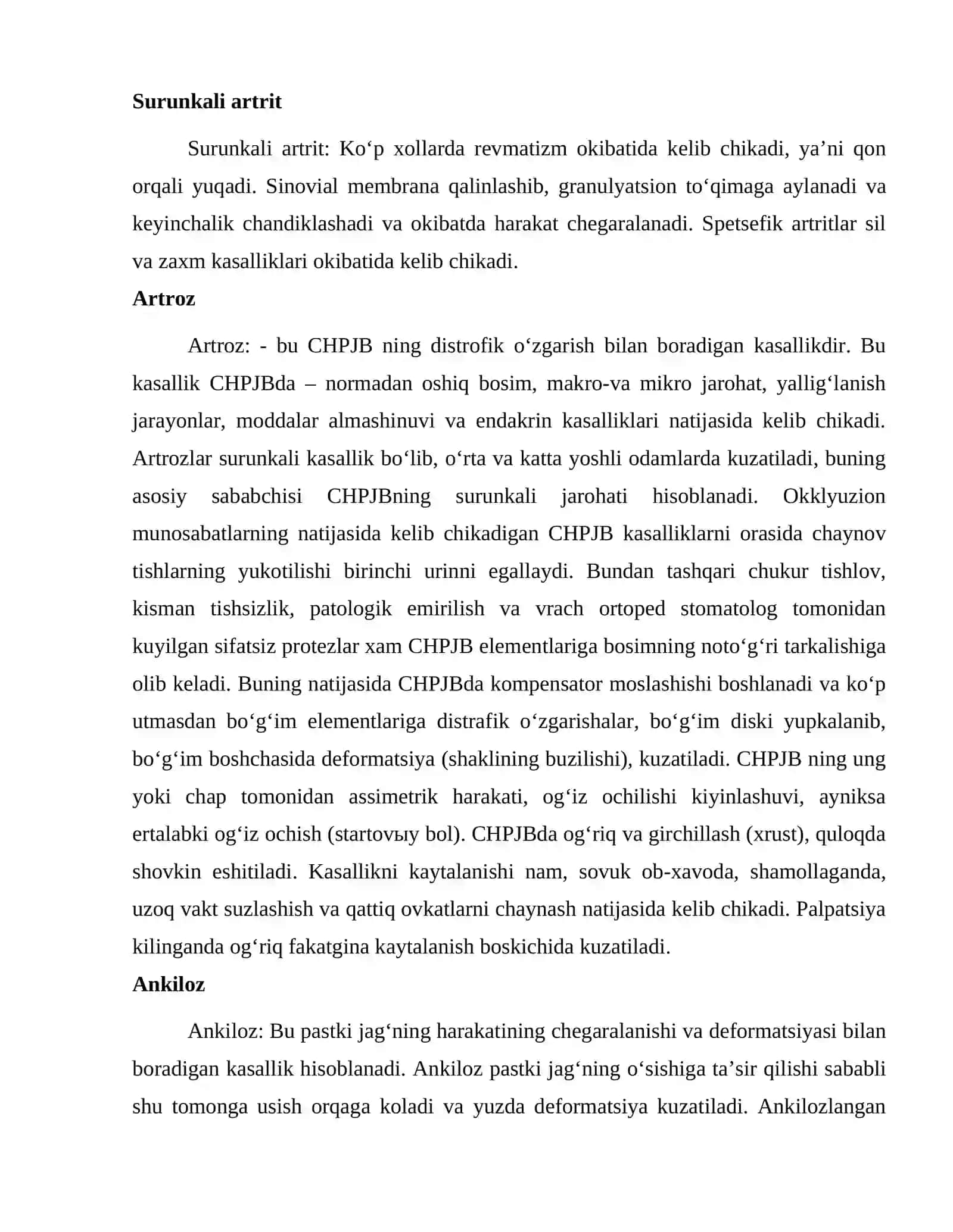 Chakka pastki jagʻ boʻgʻimi kasalliklari 3