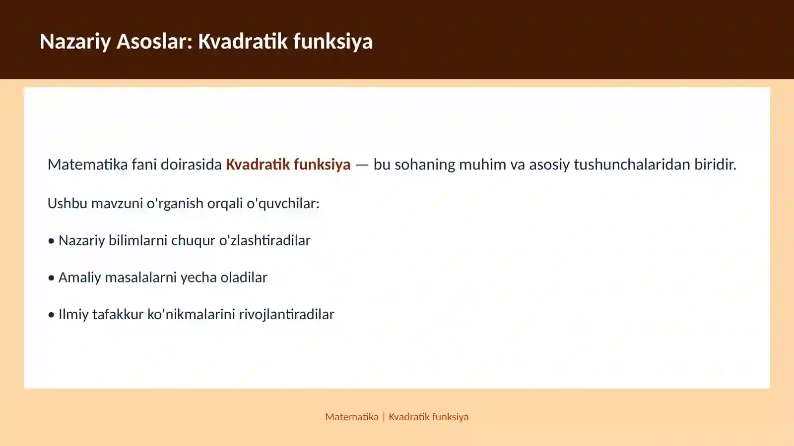 MATEMATIKA Funksiya grafigi 3