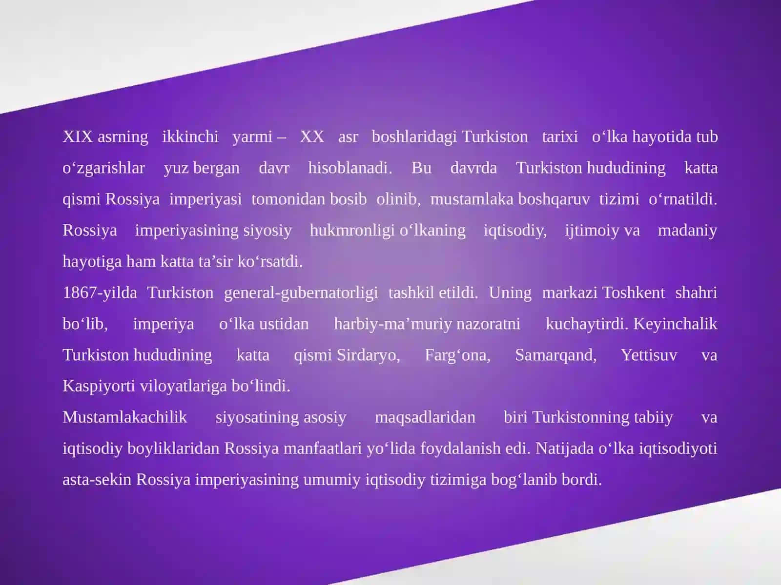 Turkiston o‘lkasidagi ijtisodiy hayot 3