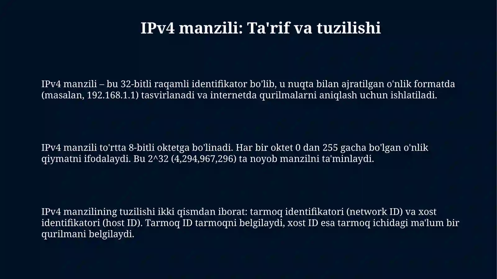 Ipv4 manzillash 3
