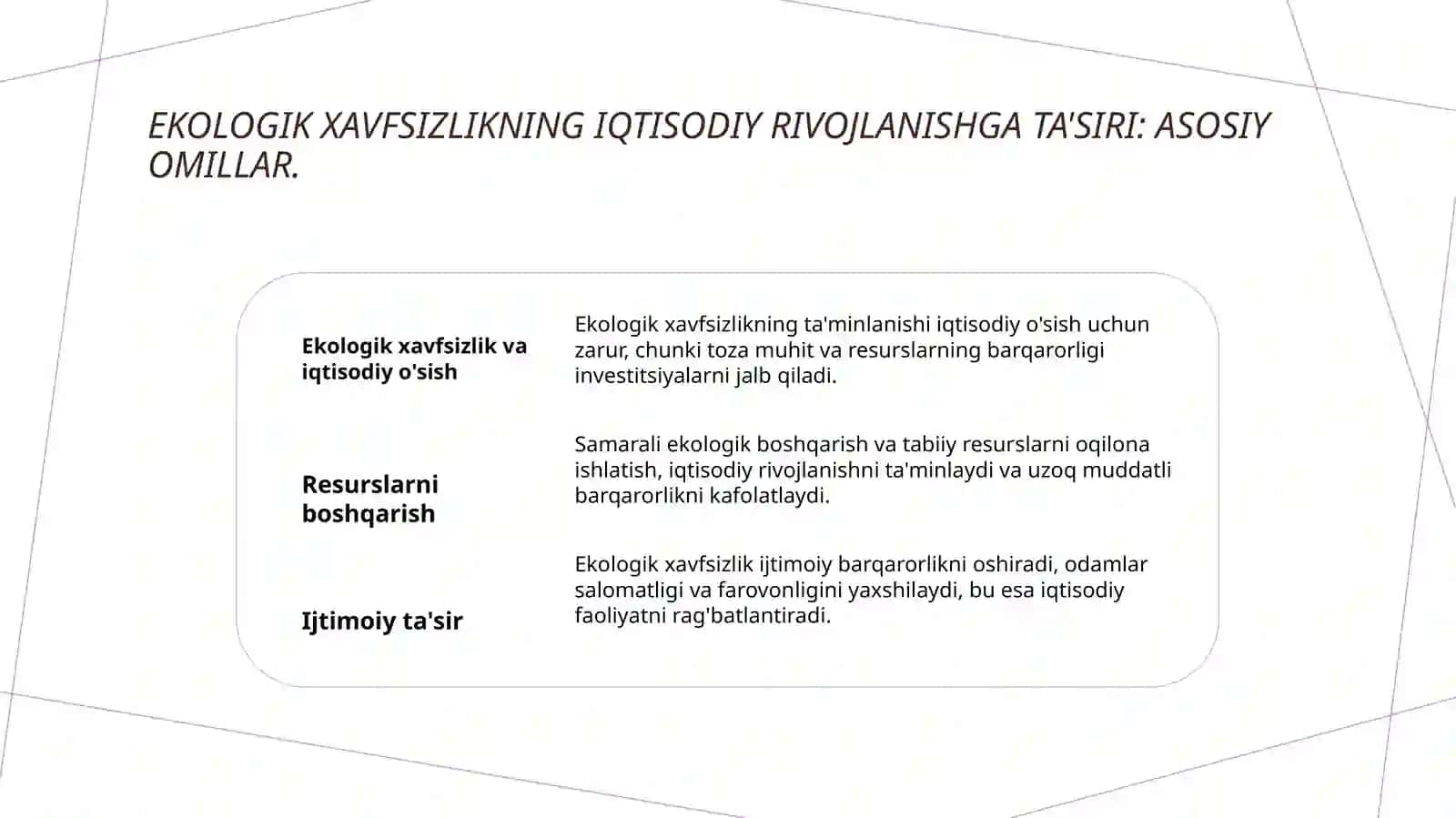 Ekologik xavfsizlik va iqtisodiy rivojlanish 3