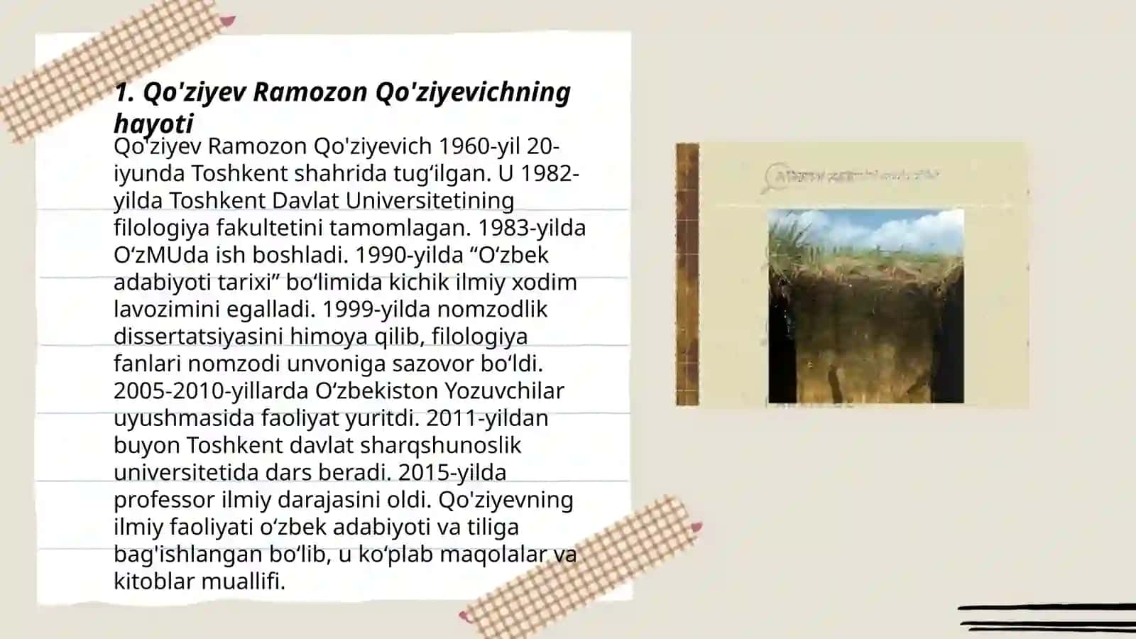 Qo'ziyev Ramozon Qo'ziyevichning hayoti 3