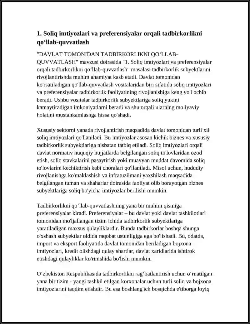 DAVLAT TOMONIDAN TADBIRKORLIKNI QOʻLLAB-QUVVATLASH 3