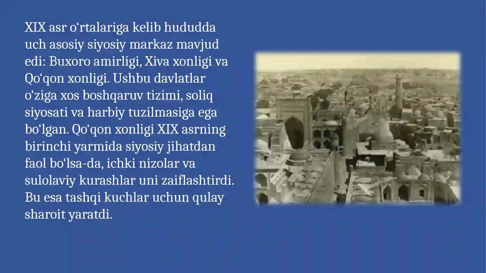 XIX asr ikkinchi yarmi-XX asr boshlarida o’zbek davlatchiligi jarayonlari 3