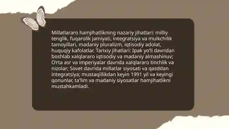 Millatlar aro hamjihatlikning nazariy va tarixiy jihatlari 3