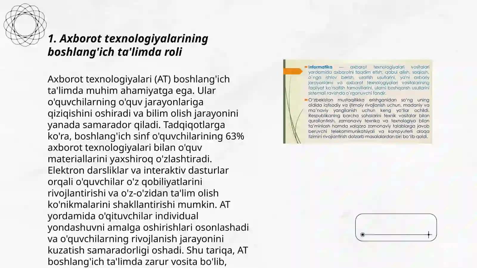 Boshlang’ich ta’limda fanlarni o’qitish axborot texnologiyalaridan foydalanish 3