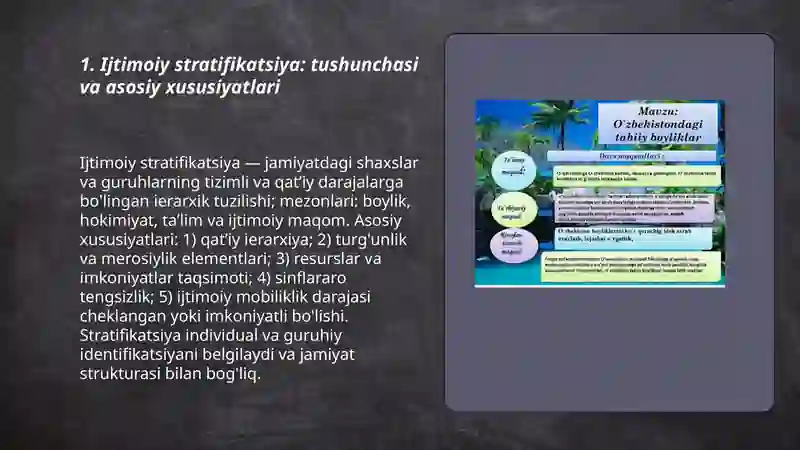 Ijtimoiy stratifikatsiya. Tabaqalanish mezonlari ( boylik, hokimiyat, taʼlim va maqom) by Allamurod Turayev 3