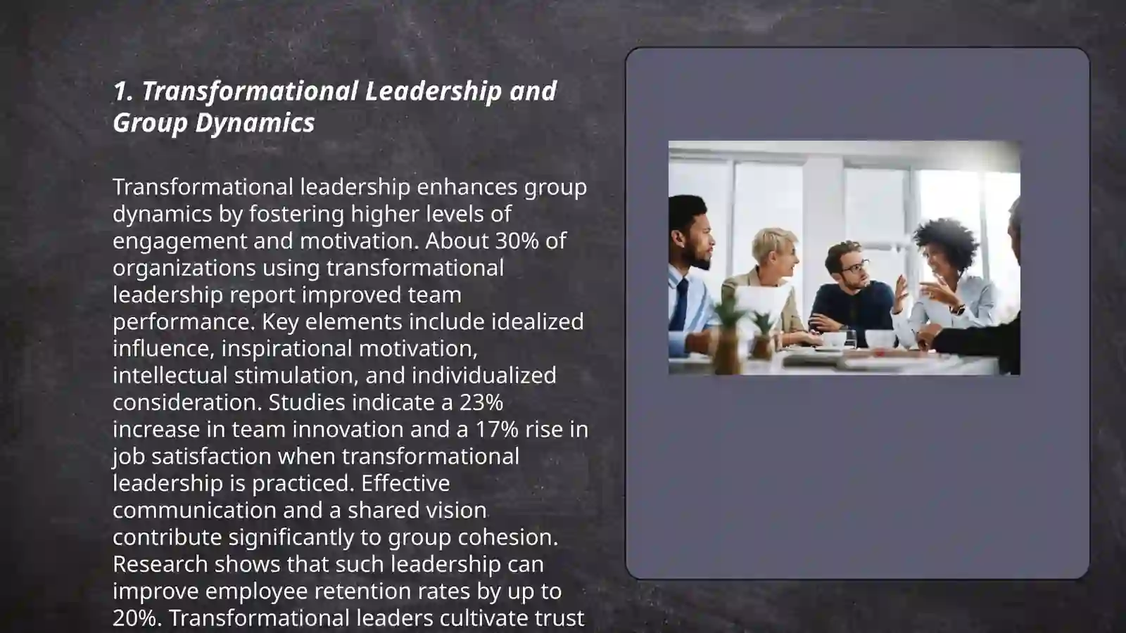 Transformational Leadership and Group Dynamics 3
