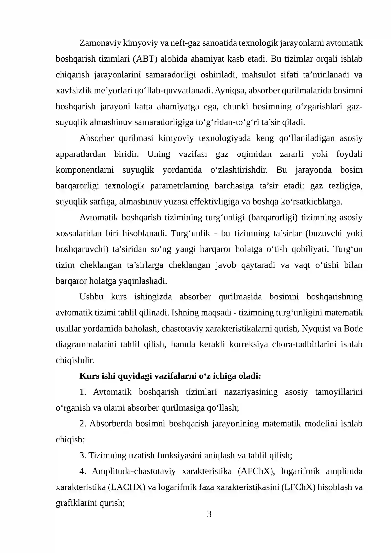 Absorberda bosimni ABTning turg‘unligini tahlil qilish 3