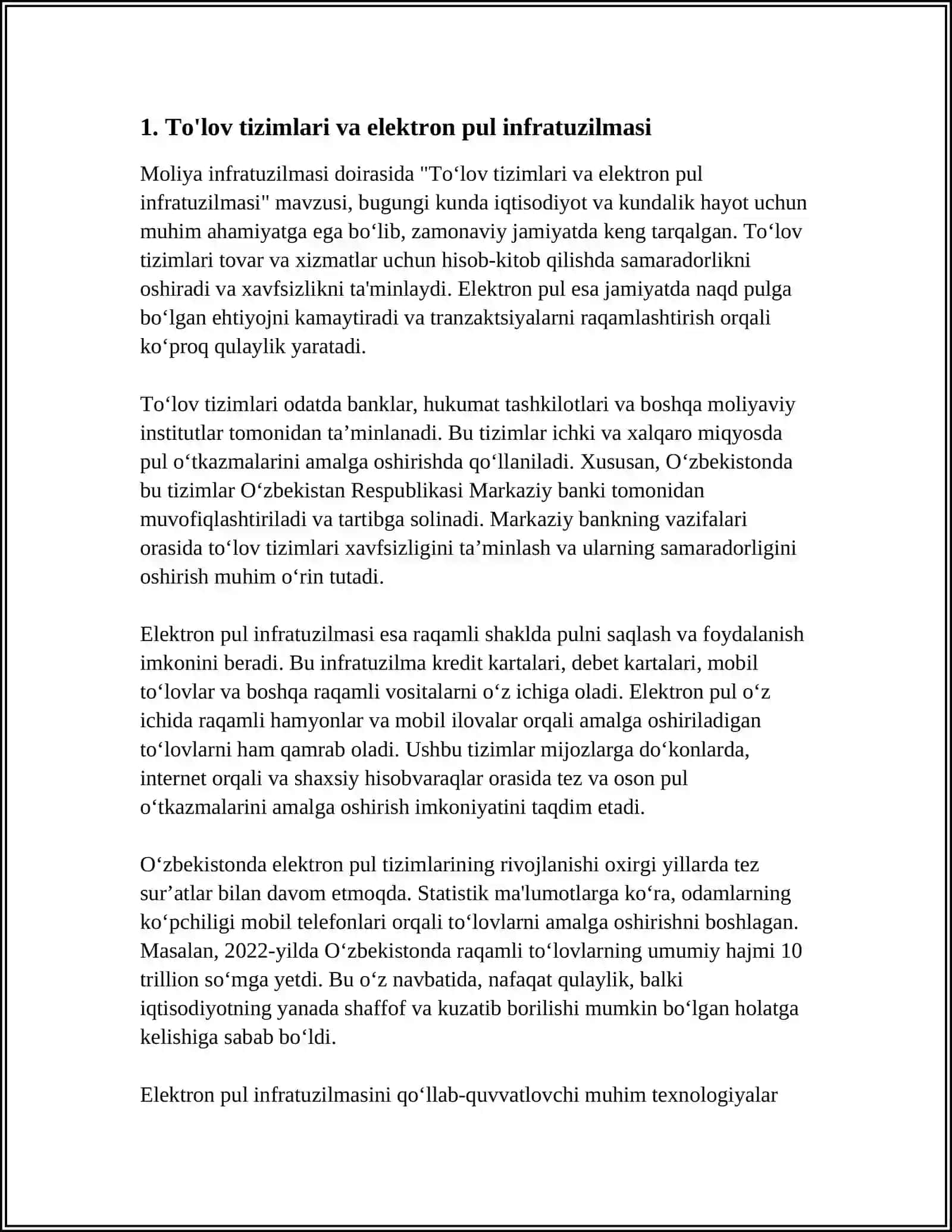 MOLIYAVIY INFRATUZILMA 3