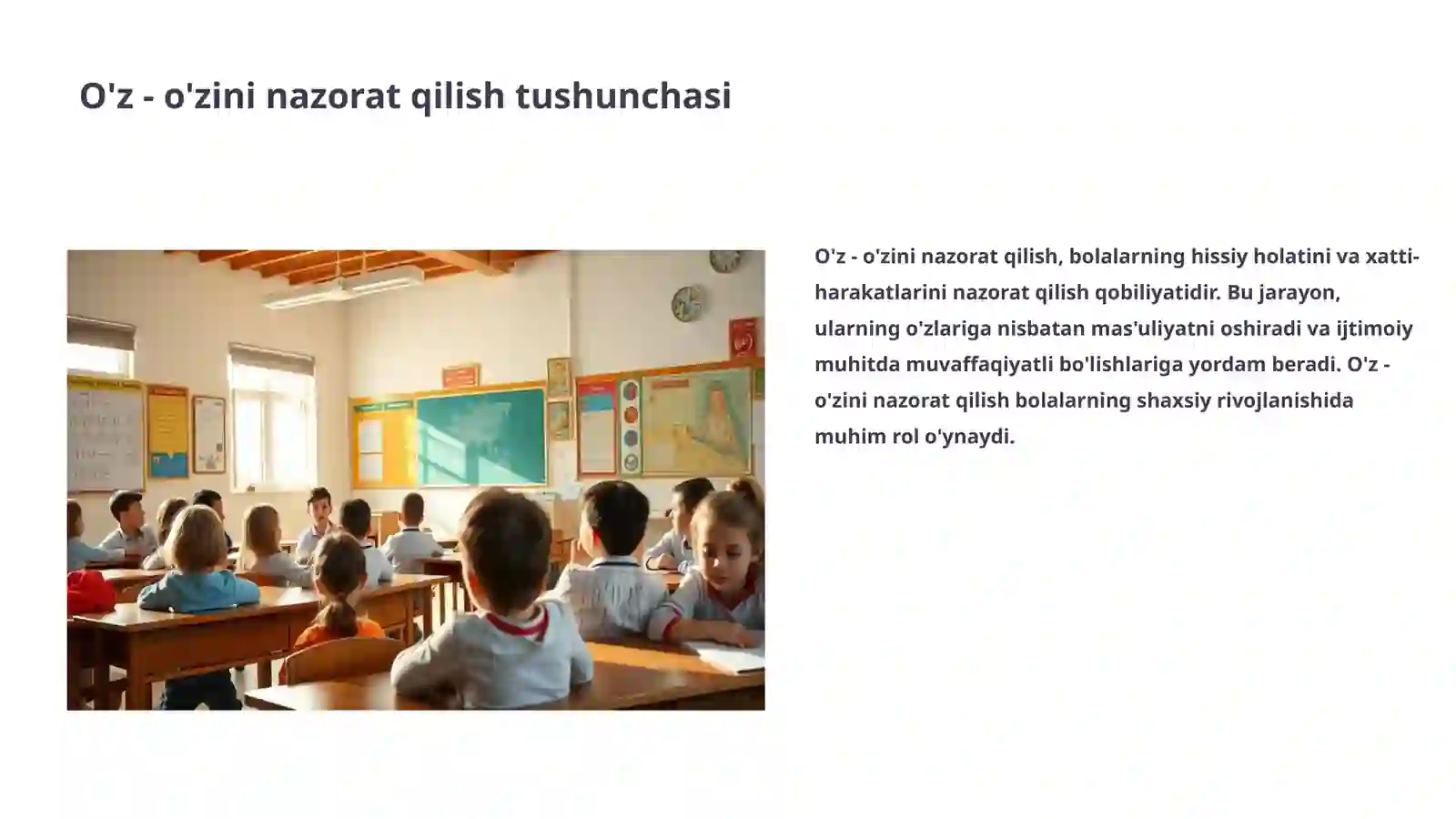 Bolalar ôz -ôzini nazorat qilish mashqlari 3