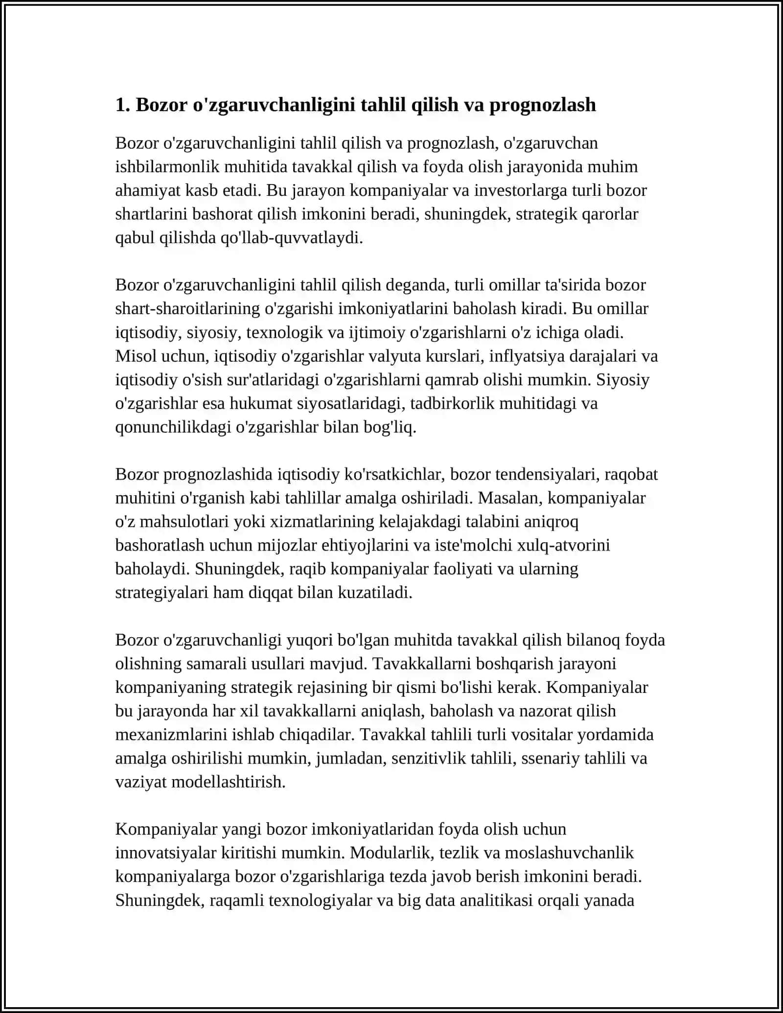 O'ZGARUVCHAN ISHBILARMONLIK MUHITIDA TAVAKKAL QILISH VA FOYDA OLISH 3