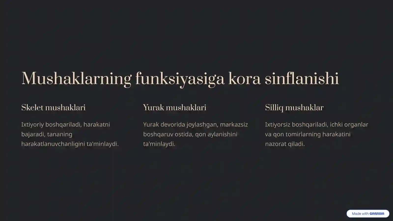 Mushak qisqarish mexanizmning morfologik asoslari 3
