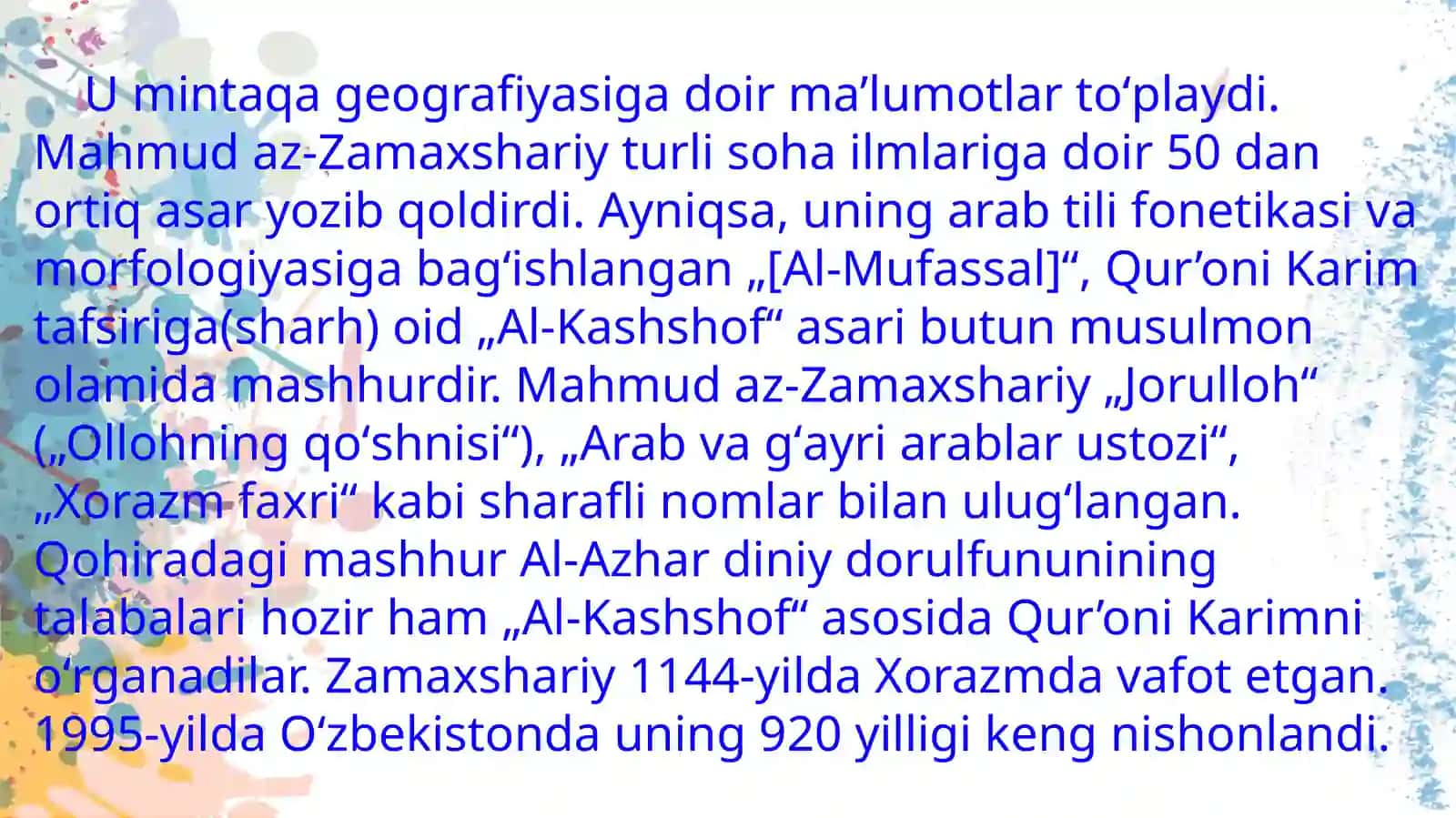 Oʻzbek tili tarixi Jumayeva Anora va Jazilova Zuhra 3