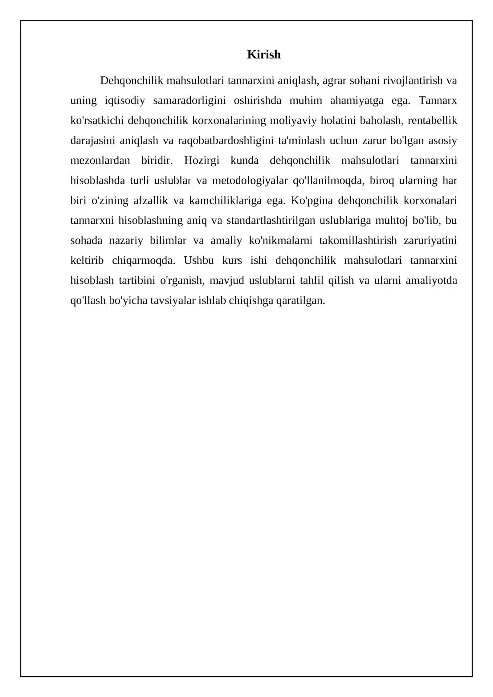 Dehqonchilik mahsulotlari tannarxini hisoblash tartibi 3