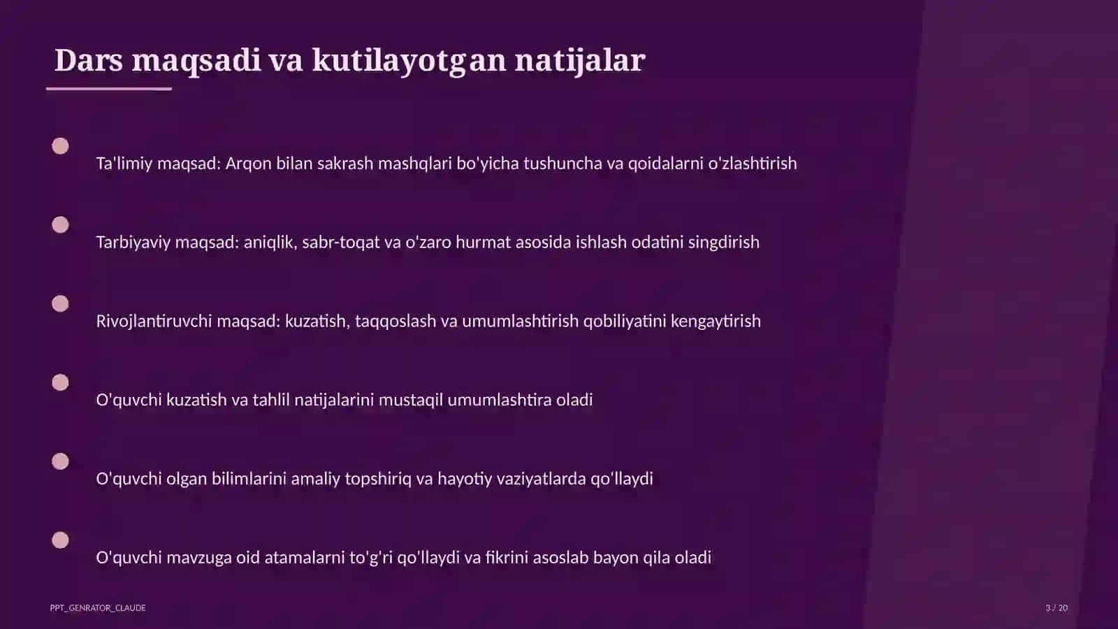 Arqon bilan sakrash mashqlari (3-sinf) 3