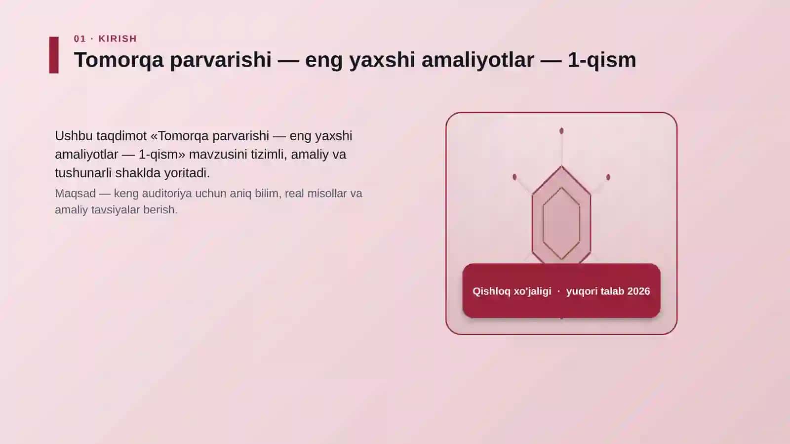Tomorqa parvarishi — eng yaxshi amaliyotlar — 1-qism 3