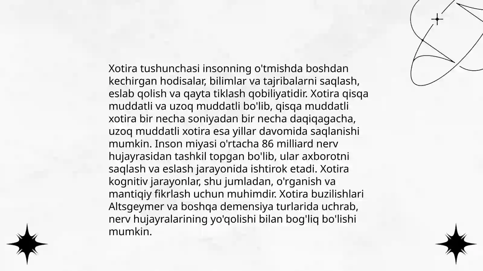 Xotira haqida tushuncha va uning nerv fizalogik asosi 3