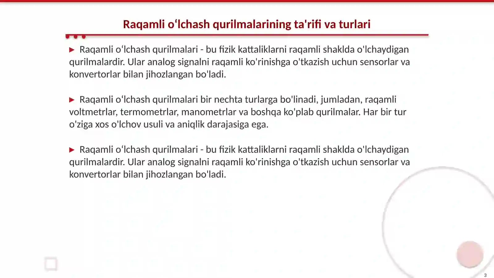 Raqamli oʻlchash qurilmalari 3