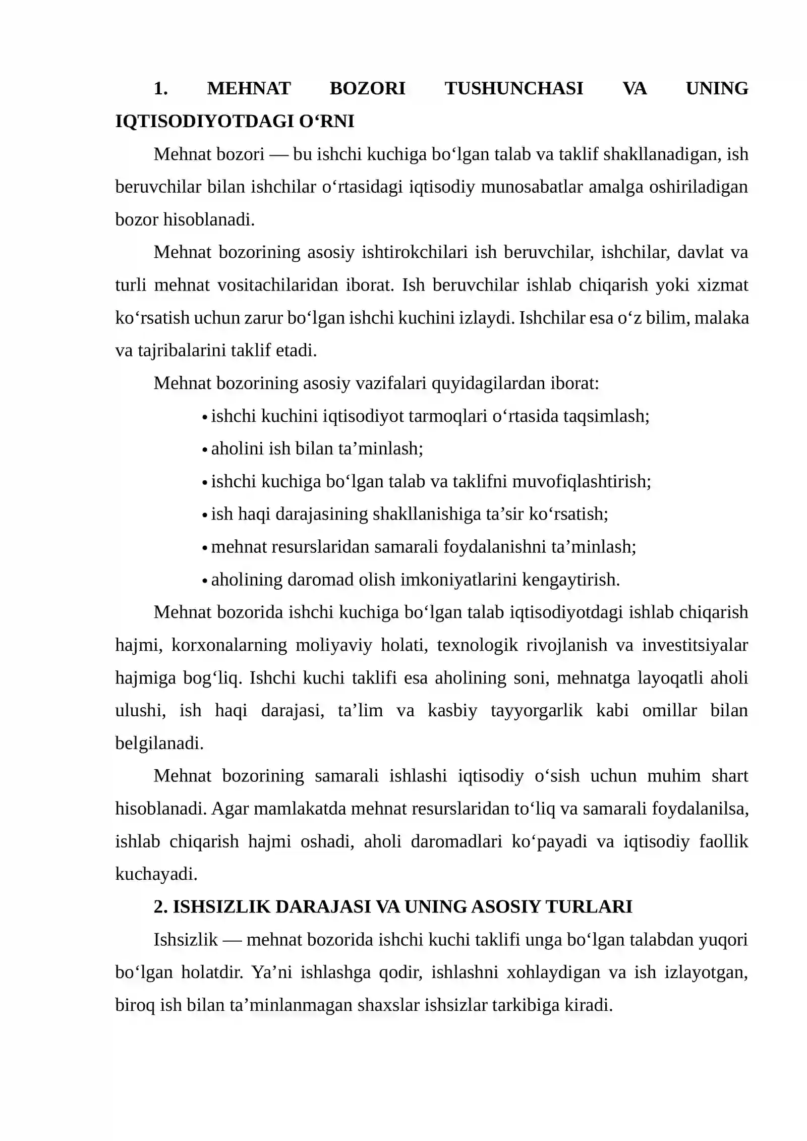 MEHNAT BOZORI HOLATI VA ISHSIZLIK DARAJASINING MAKROIQTISODIY KO‘RSATKICHLARGA TA’SIRINI BAHOLASH 3