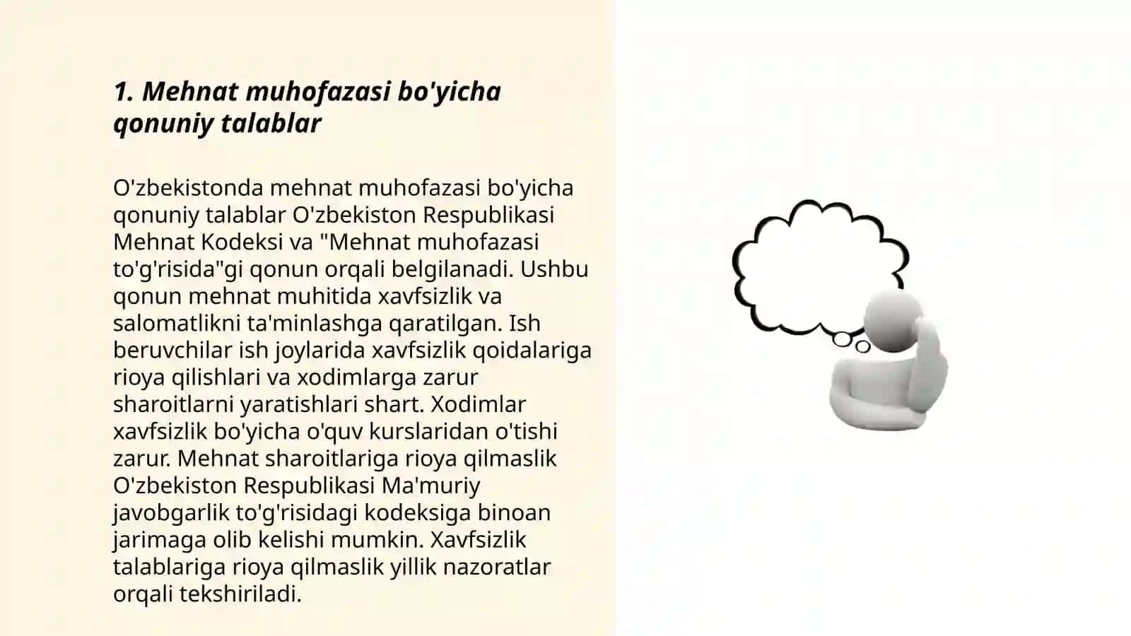 Mehnat muhofazasi bo'yicha qonuniy talablar 3