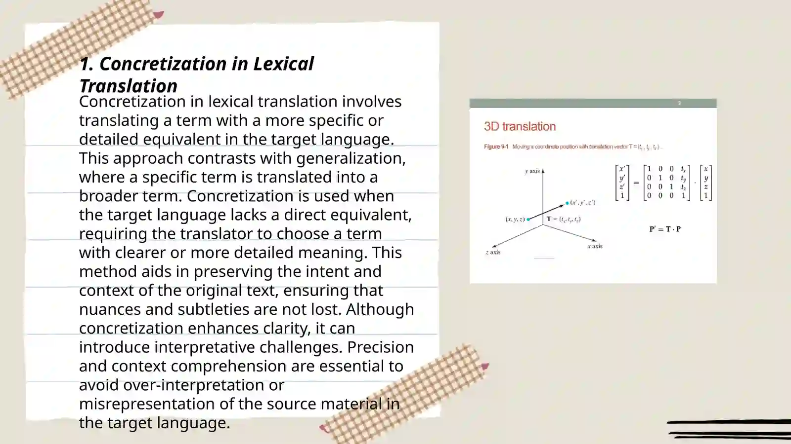 Plan: 1. Concretization in Lexical Translation 3