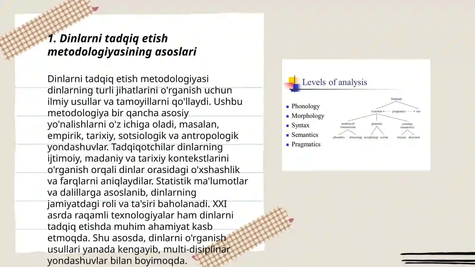 Dinlarni tadqiq etish metodologiyasi tpologik qiyosiy tarkibi-funksional genitive tahlil 3