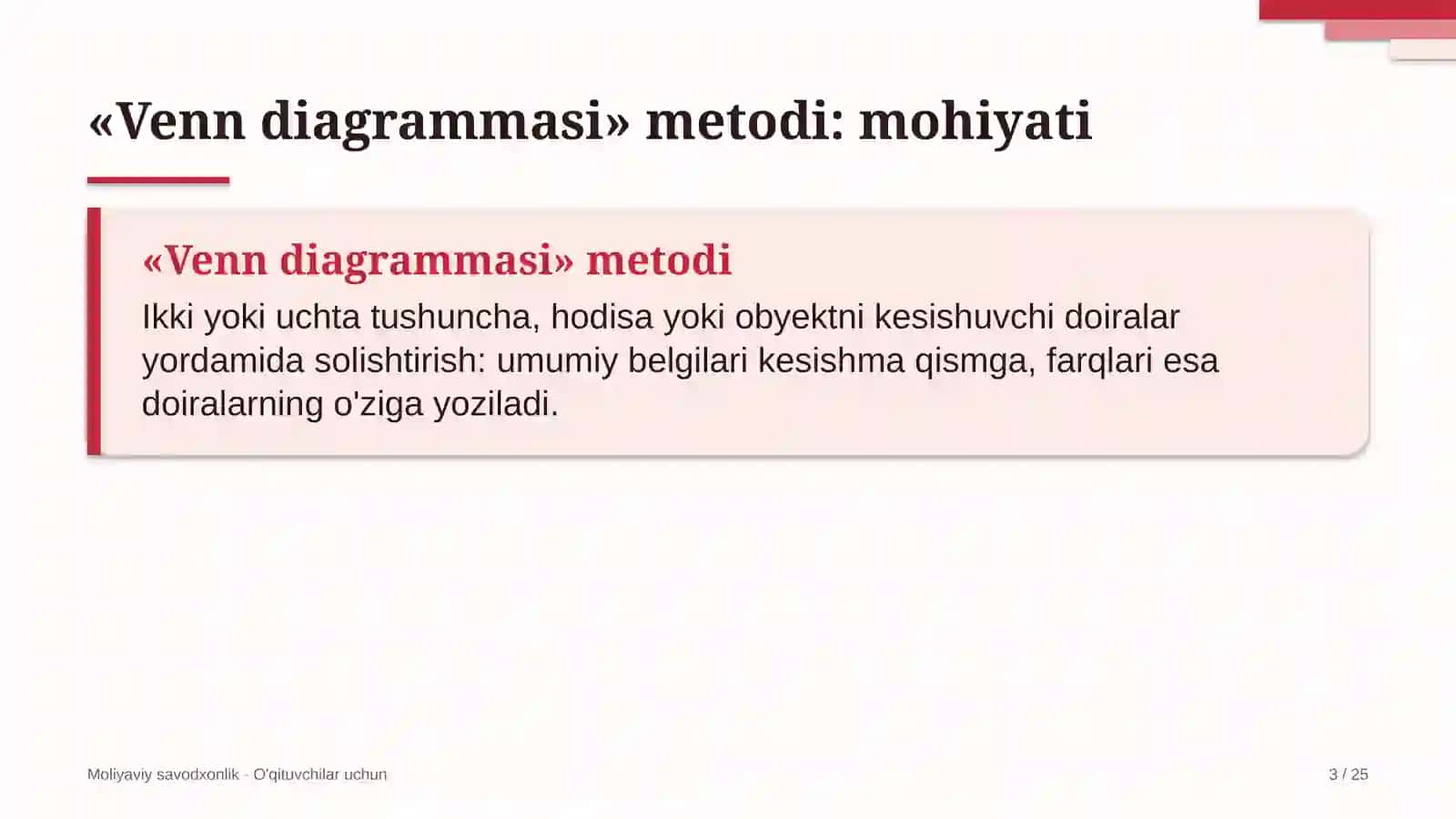 moliyaviy savodxonlik darslarida venn diagrammasi metodidan foydalanish 5956 3