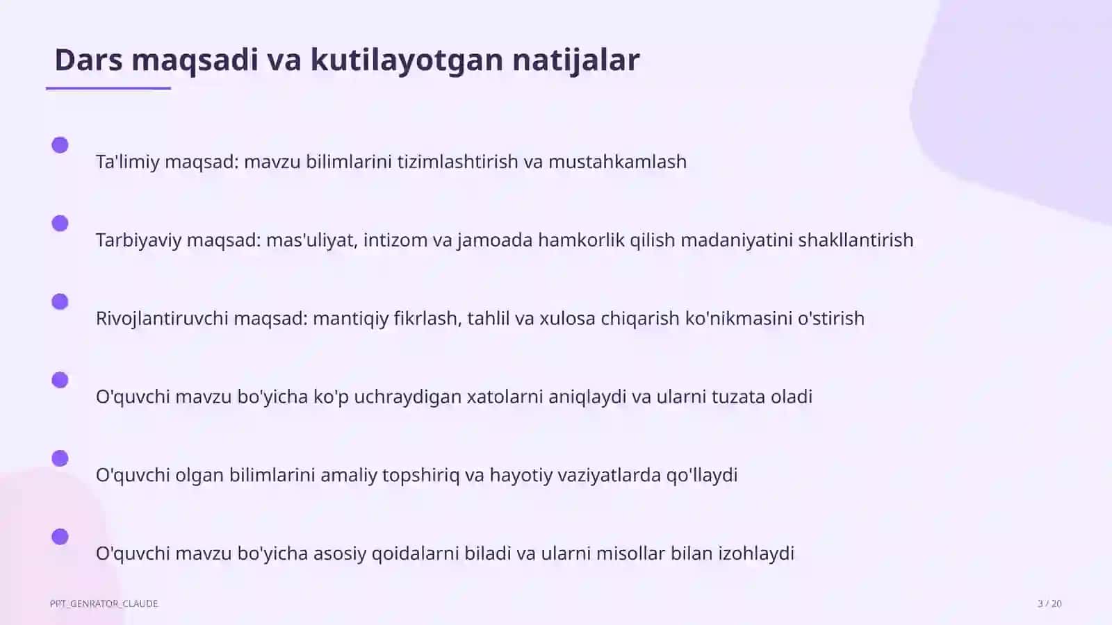 Takrorlash Darsi Uchun Kahoot va Quizizz Testlar 3