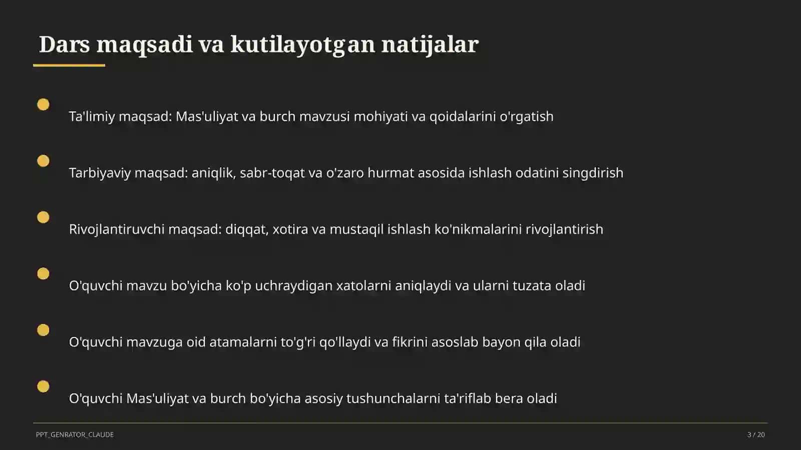 Mas'uliyat va burch (6-sinf) 3
