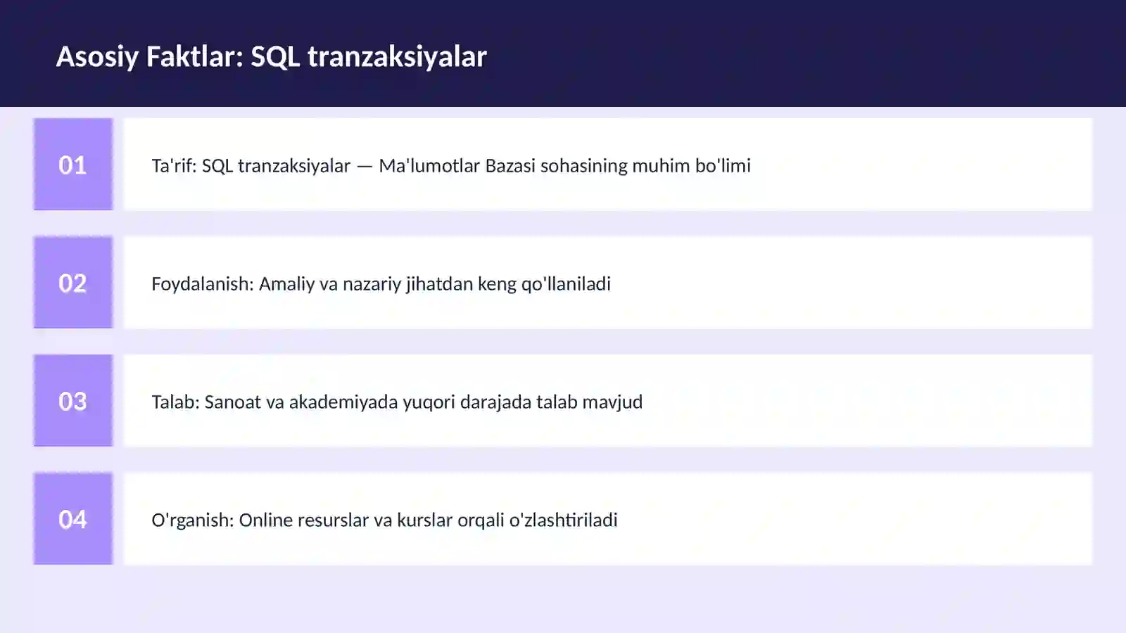SQL tranzaksiyalar 3