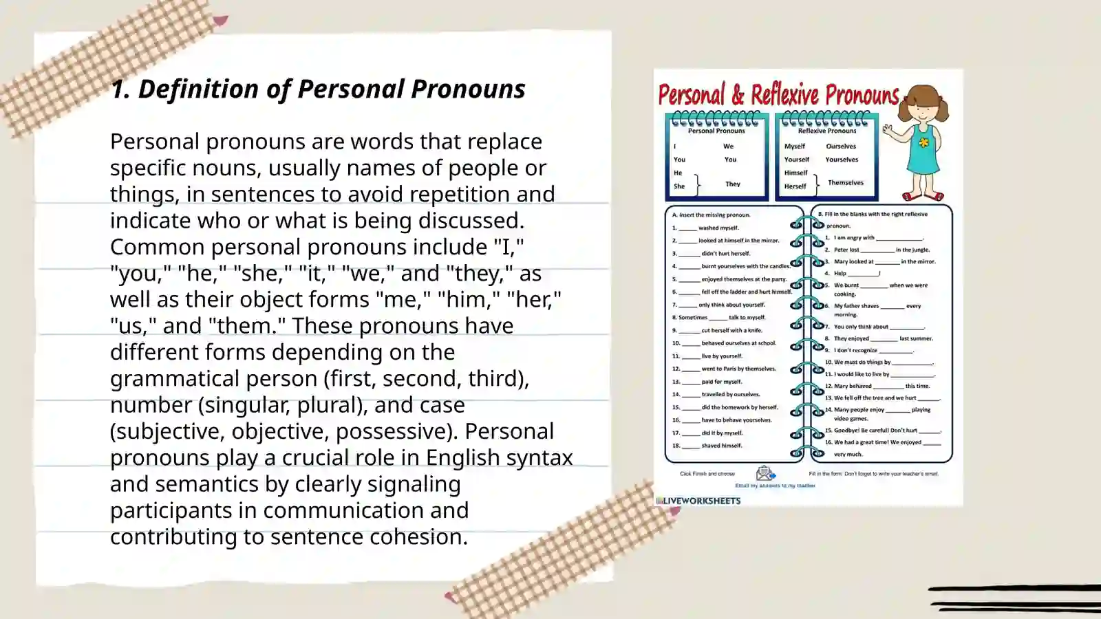 Personal and possessive pronouns 3