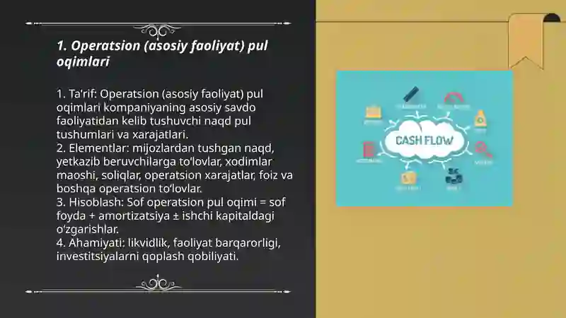 Operatsion (asosiy faoliyat) pul oqimlari 3