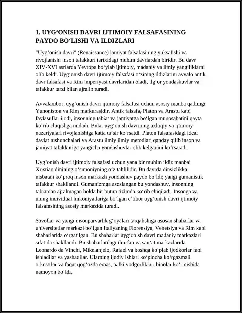 UYGʻONISH DAVRI IJTIMOIY FALSAFASI 3