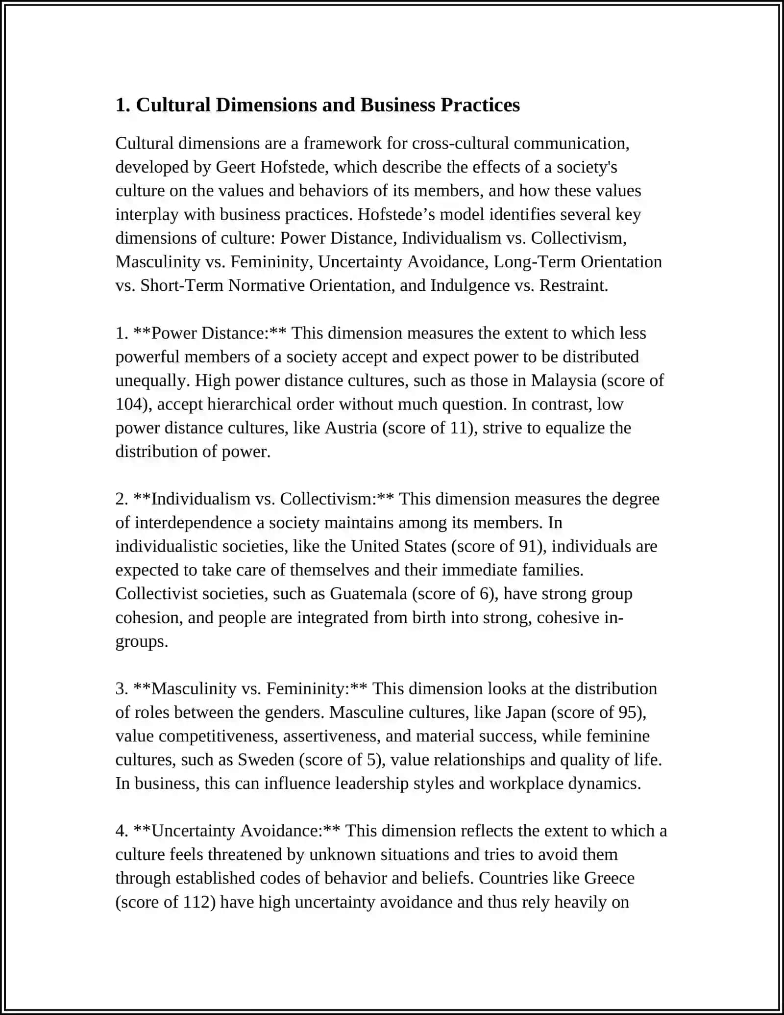 Cultural Dimensions and Business Practices 3