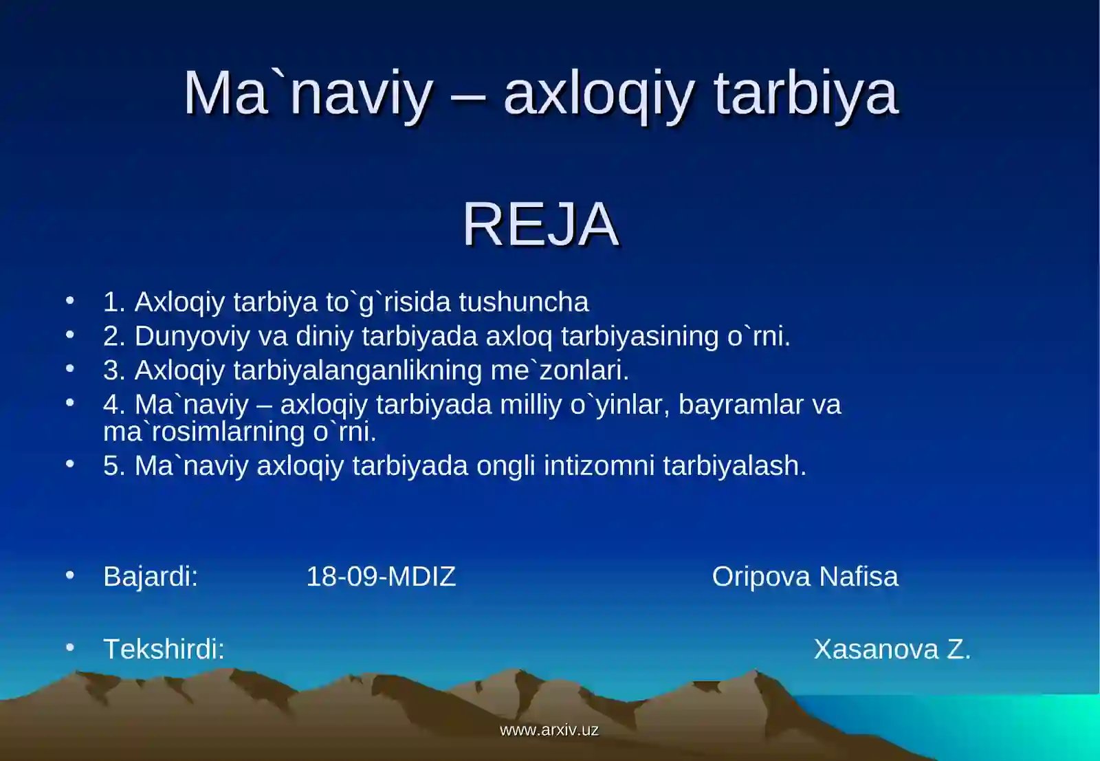 Ma`naviy – axloqiy tarbiya 3
