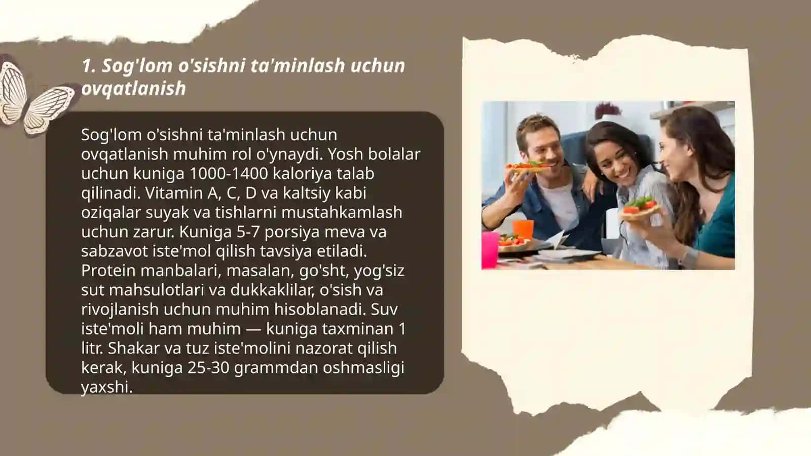 Sog'lom o'sishni ta'minlash uchun ovqatlanish 3