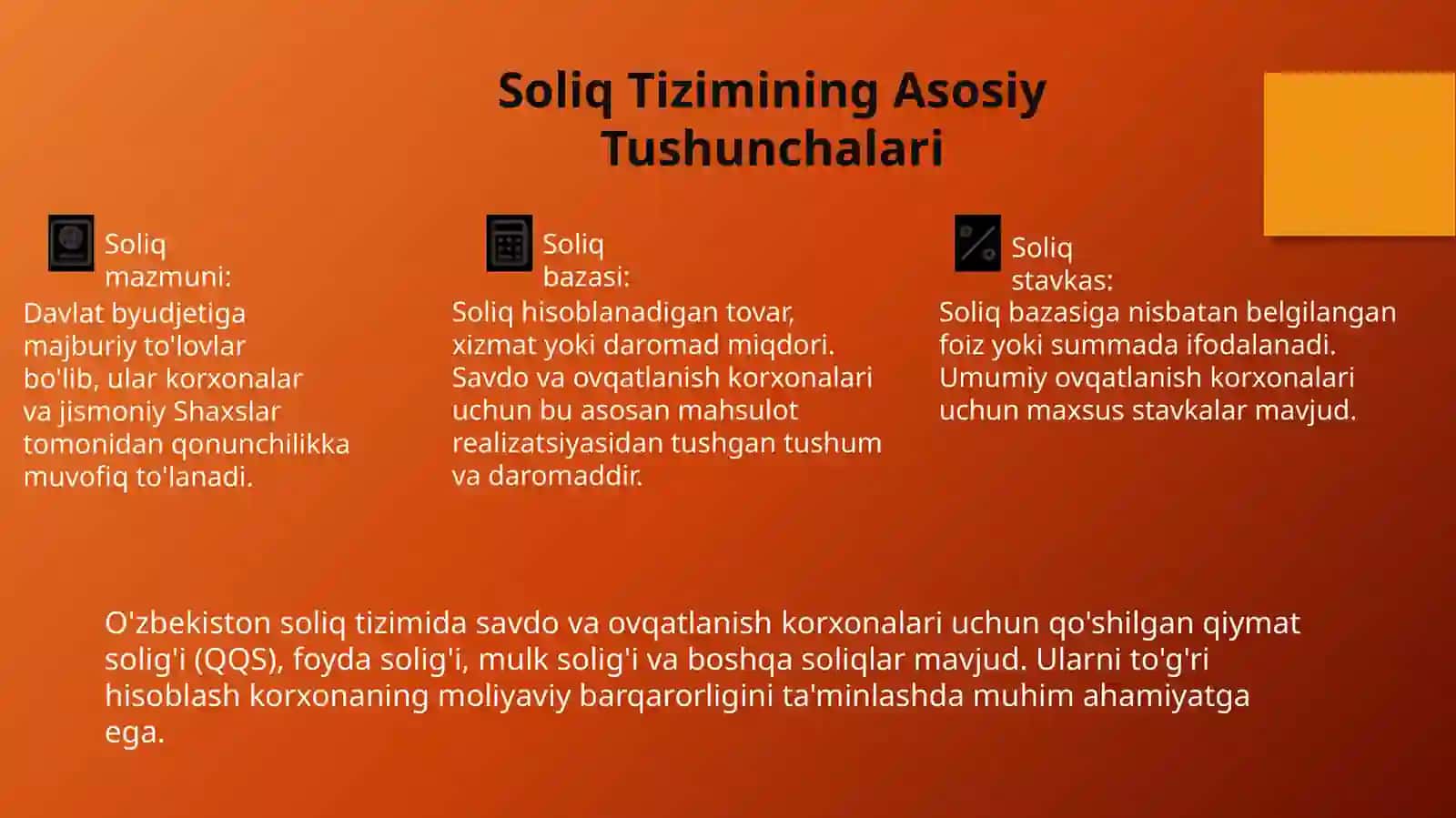 Savdova Umumiy Ovqatlanish Korxonalarini Soliqqa Tortish Masalalari 3