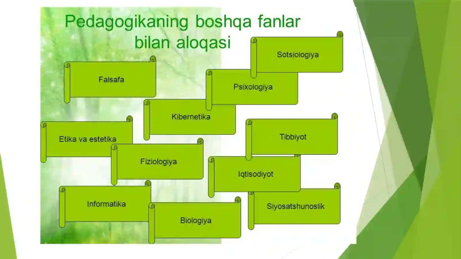 Pedagogika va psixologiyadan fanning paydo bo'lishi. 3