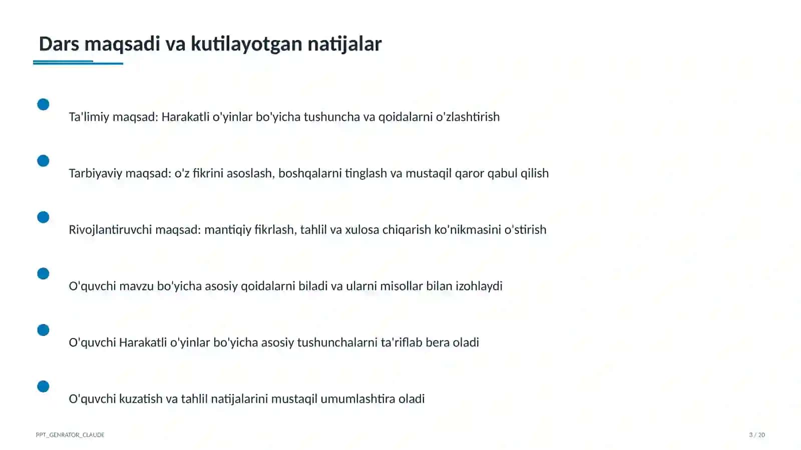 Harakatli o'yinlar (1-sinf) 3