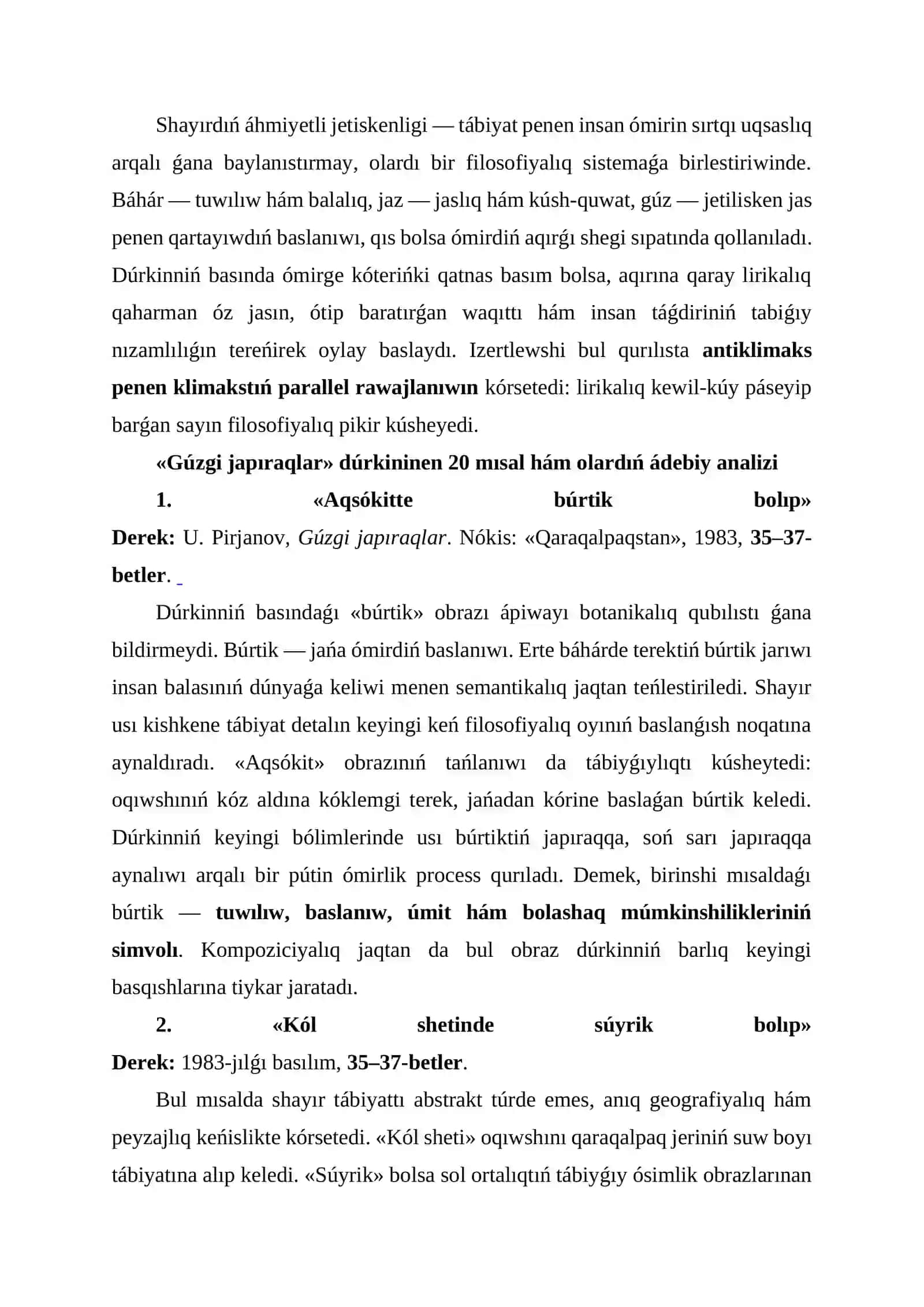«Gúzgi japıraqlar» tartibi haqqında ilmi talqın 3