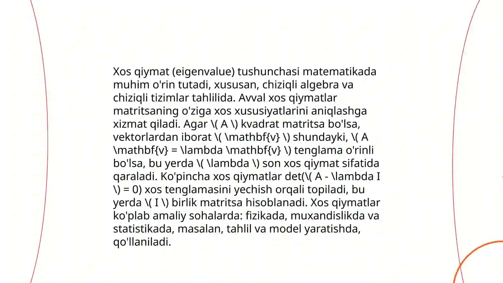 Xos qiymatlar (Eigenvalues) 3